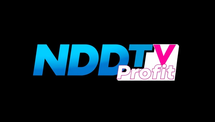 NDTV Profit logo with vibrant colors on black background.