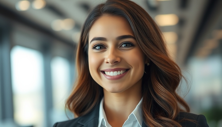 Woman smiling in a business setting related to Microsoft AI.