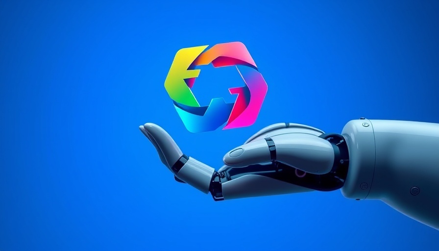 Futuristic robotic hand with colorful logo, symbolizing Microsoft AI technology.