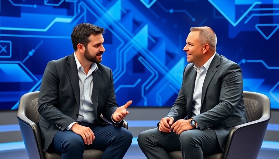 Two professionals in a tech studio discussing agentic AI enterprise automation.