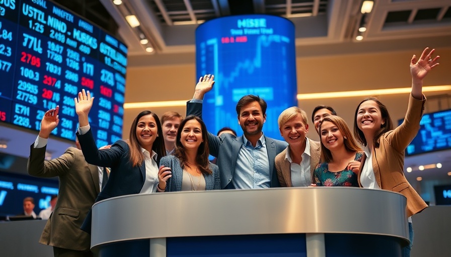 Professional group celebrating at stock exchange podium for serverless reinforcement learning
