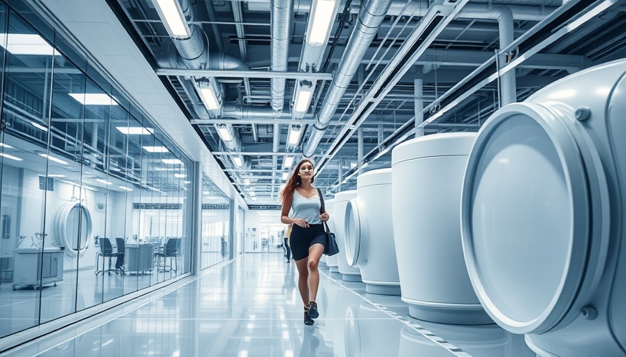 High-tech lab with cylindrical equipment and glass walls, IBM Anthropic partnership.
