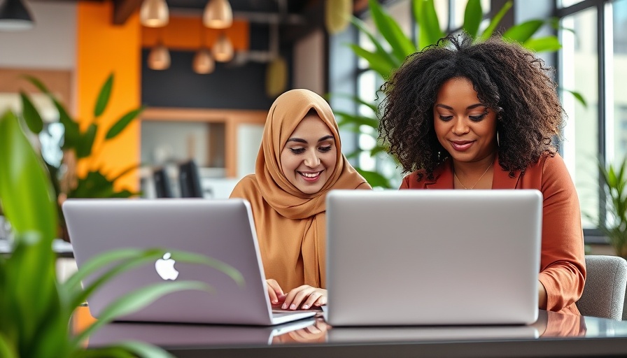 Diverse women collaborating in a modern office space with agentic AI.