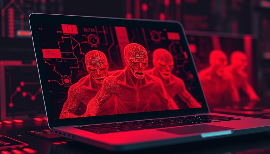 OAuth attacks in AI browsers illustrated with abstract digital threats emanating from a laptop.