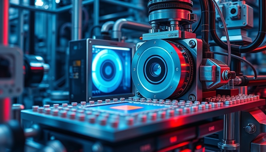 Close-up of ASML semiconductor equipment in action.