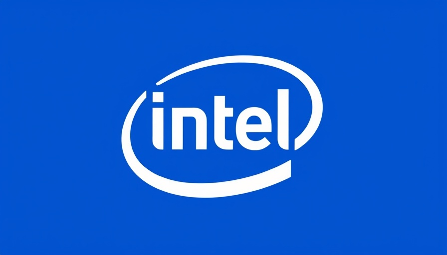 Intel logo on a blue background representing Intel AI chips.