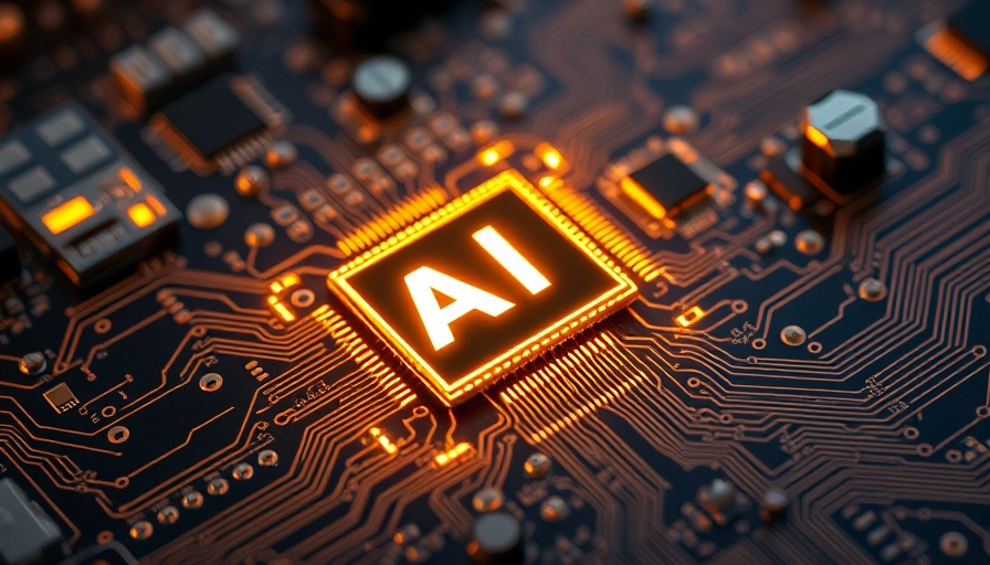 Futuristic Broadcom vs. Nvidia AI chip glowing bright on motherboard.