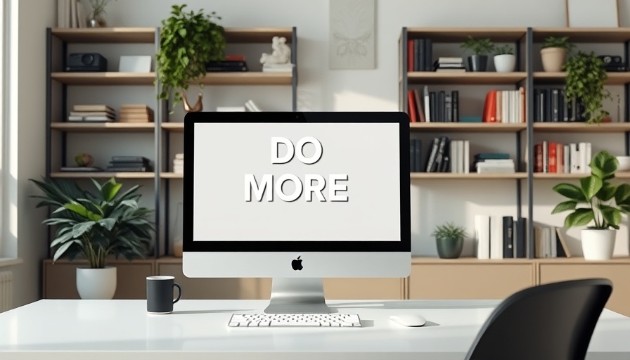 Agentic AI minimalist workspace with iMac and plants, bright lighting.