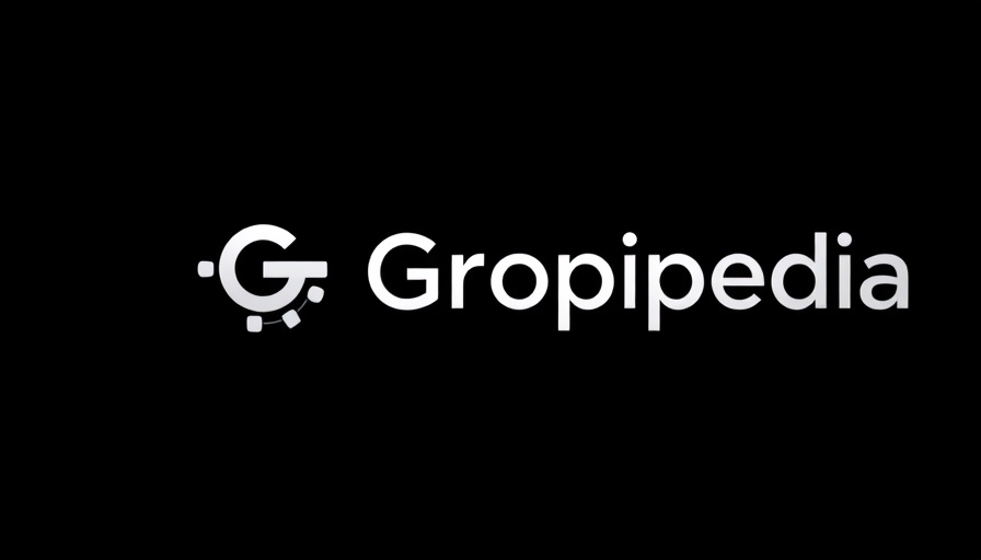 Sleek modern logo for AI encyclopedia Grokpedia on black background