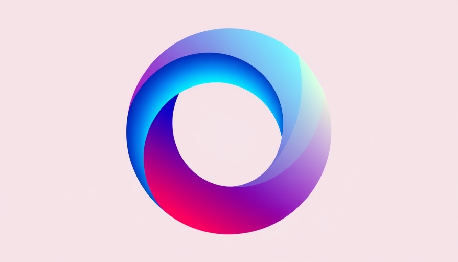 Modern abstract gradient circular logo in blue to red for Microsoft AI.