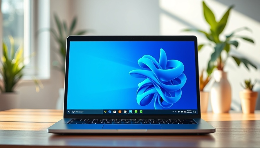 Laptop with Microsoft AI Copilot interface in a modern setting.