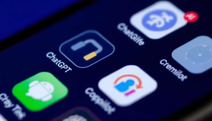 AI app icons on smartphone screen related to Gov Newsom AI safety bill.