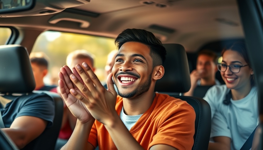 Nvidia employee freed from Hamas captivity, clapping joyfully in a vehicle.