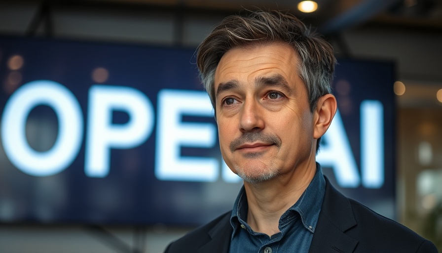 Thoughtful man in front of OpenAI screen.