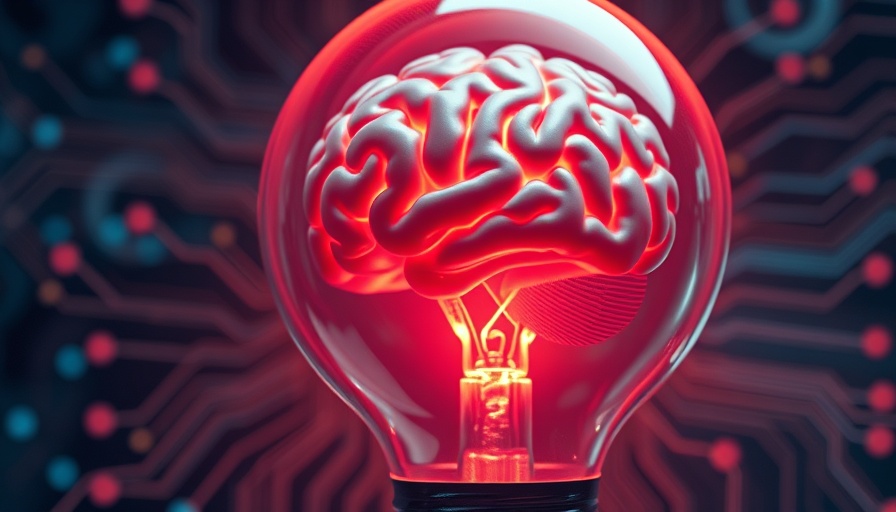 Futuristic AI concept with brain inside light bulb; human skills AI can't replace.