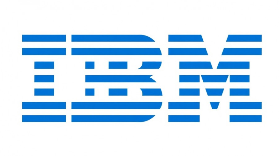 IBM logo representing AI agents in business.
