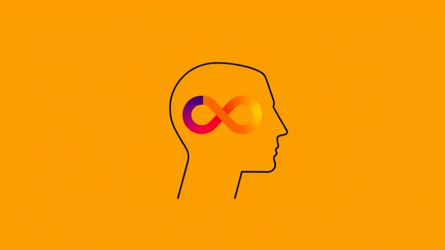 Abstract illustration of AI concept with colorful infinity symbol inside a head.