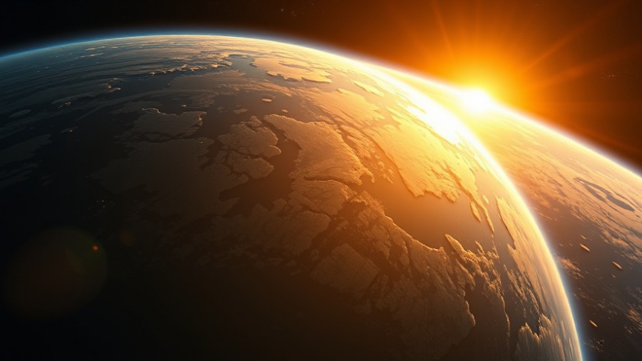 Dramatic sunrise over Earth from space, symbolizing AI news.