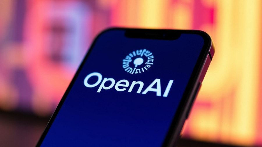 OpenAI logo on smartphone, vibrant digital background.
