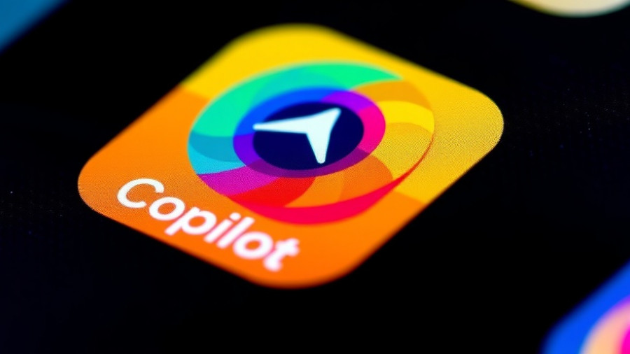 Microsoft Copilot AI features app icon close-up on screen