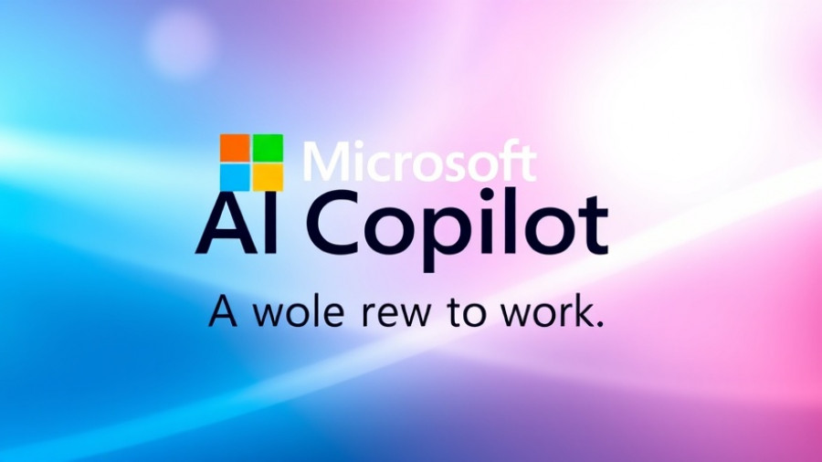 Microsoft AI Copilot promotion with futuristic design background