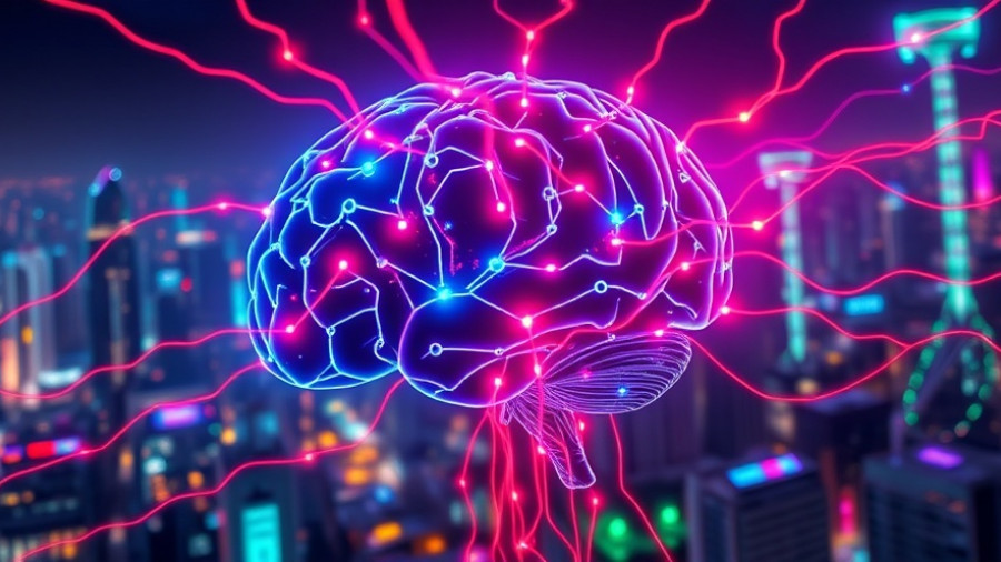 AI data center power management visual with neon lights and energy.