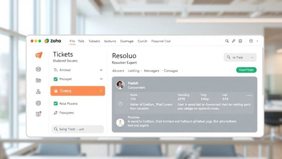 Zoho ticket interface showing screen replacement process.