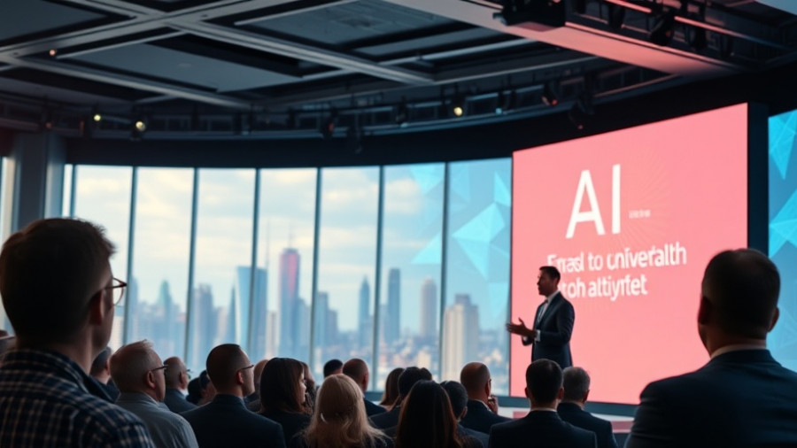 Conference speaker discussing AI impact on jobs at Dreamforce event.