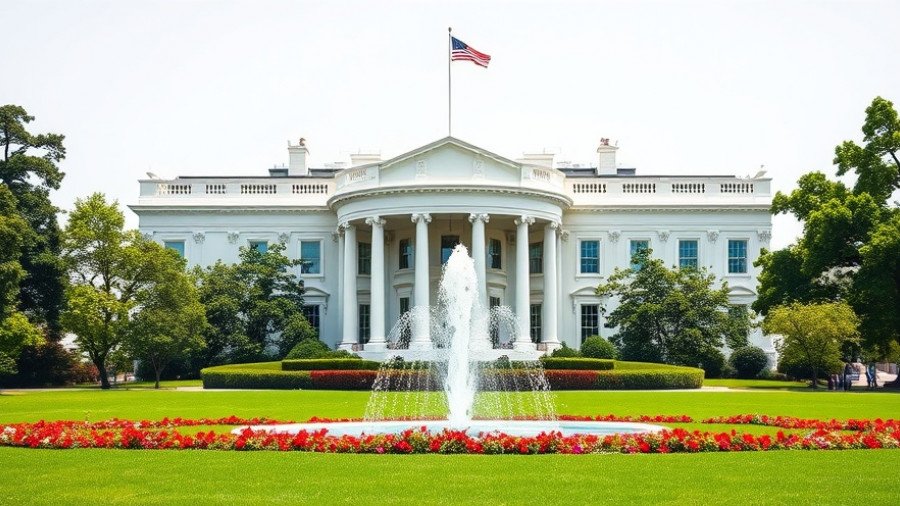 The White House under sunny skies representing AI Regulation Clash.