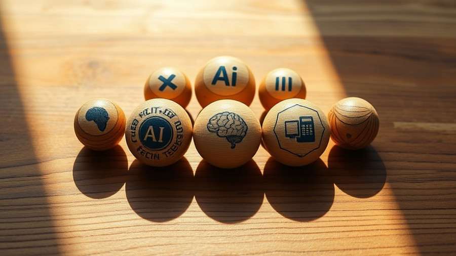 Wooden spheres with AI icons illustrating AI strategy in organizations