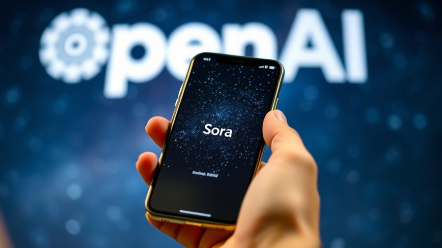 Smartphone displaying Sora app with starry background.