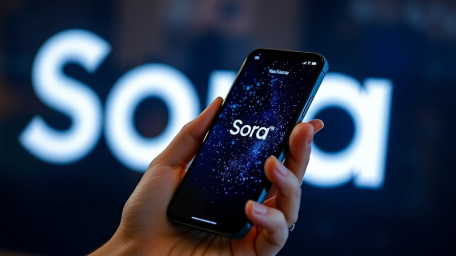 AI news: Smartphone showing Sora app with starry background.