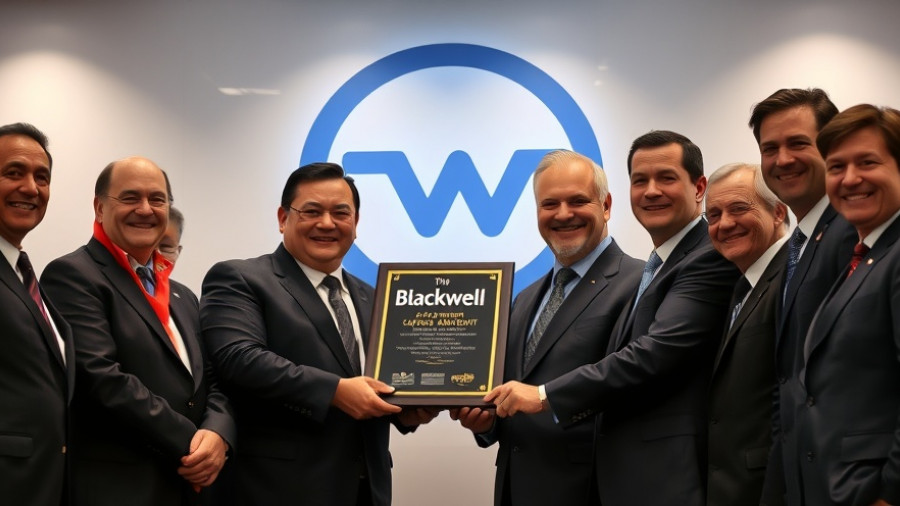 Executives celebrating NVIDIA Blackwell wafer production milestone.