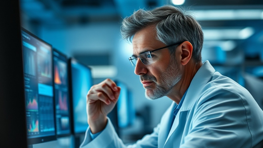 Scientist analyzing data related to Claude Haiku 4.5 AI Model in a lab.
