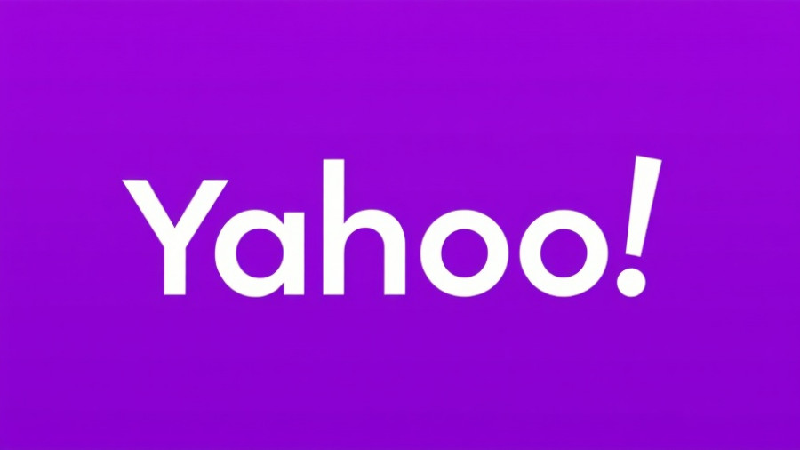Yahoo logo on purple background