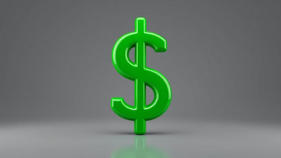 Glossy green dollar sign symbolizing AI investment opportunities.