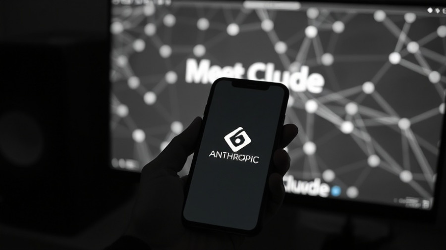 Modern digital interface featuring Claude AI logo and technology theme.