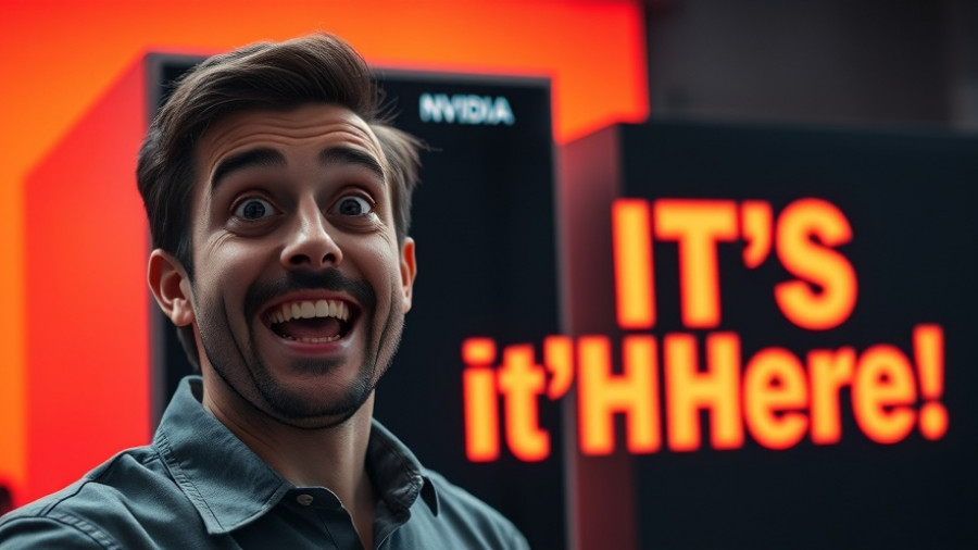 Agentic AI reveal with excited man and Nvidia server.