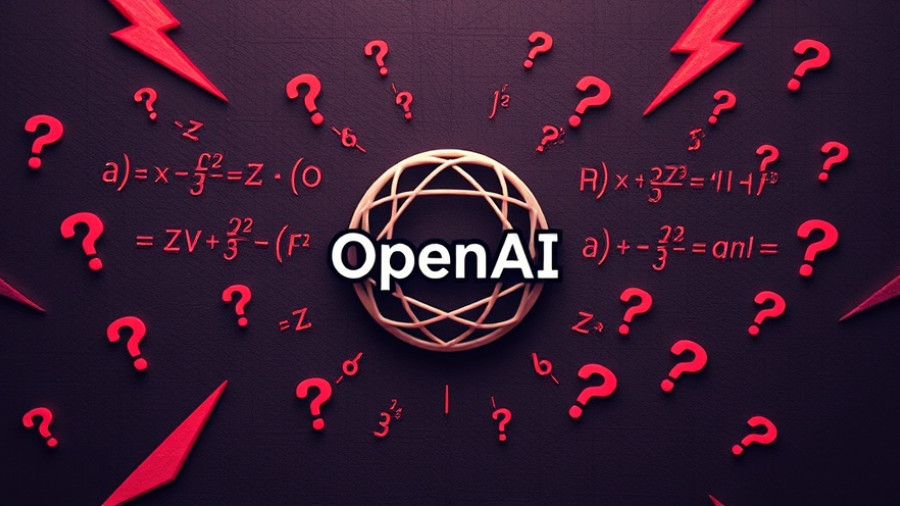 OpenAI logo with math equations and question marks, symbolizing breakthroughs.