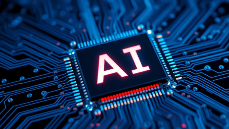 Agentic AI concept with futuristic microchip on circuit board