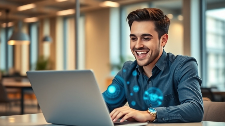 Professional using AI interface for increased skills and salary.