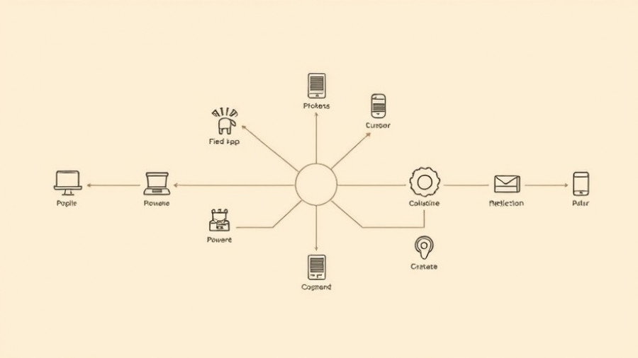 Modern flowchart depicting app integrations with Claude AI context