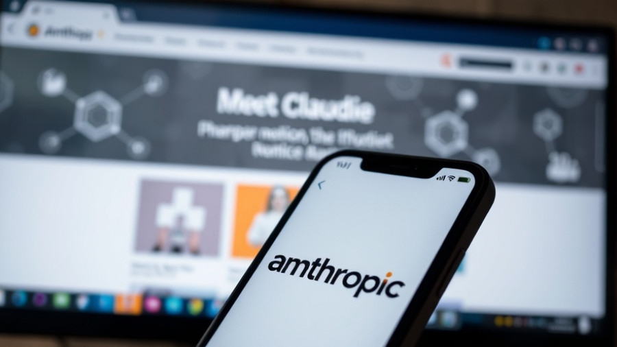 Smartphone with Anthropic logo in front of Claude Code browser feature webpage.
