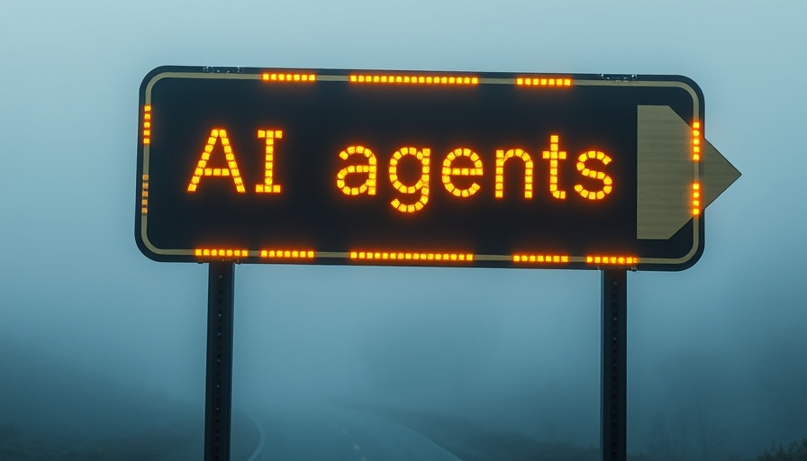 Futuristic sign directing towards agentic AI on a misty road.