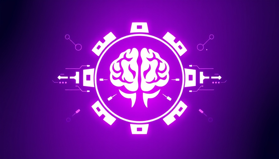 Futuristic AI logo on vibrant purple background.