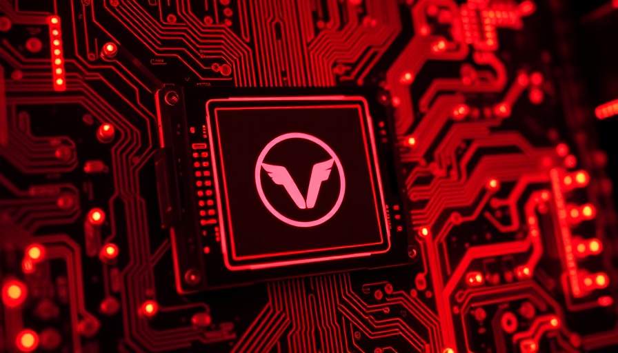 Futuristic technology depicting Deep Reasoning AI in red circuitry.