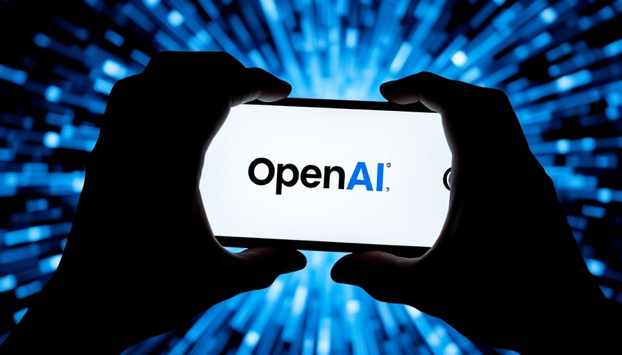 Silhouette hands holding OpenAI logo on phone, digital screen.