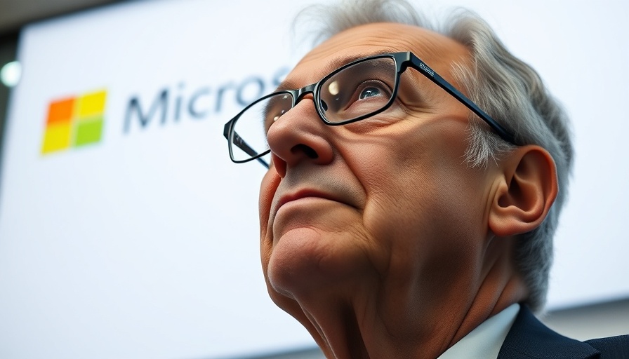 Microsoft AI: Man with glasses under Microsoft logo.
