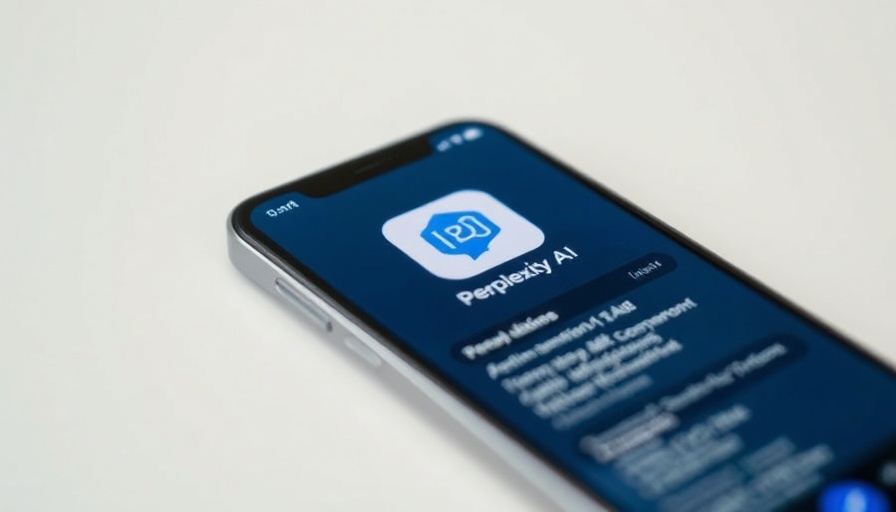 Close-up of Perplexity AI app on smartphone screen