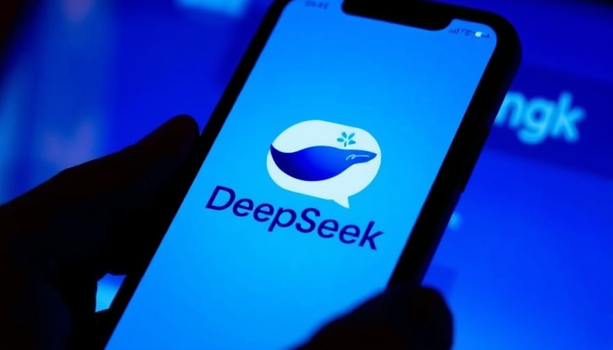 DeepSeek FlashMLA Project logo on smartphone screen, blue theme.